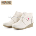 genuine leather women wedge heel ankle boots